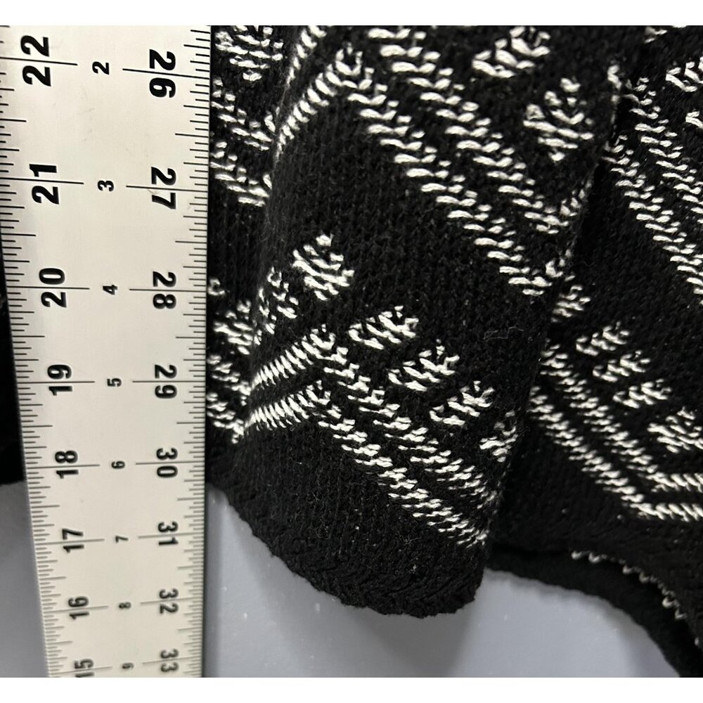 Eight Eight Eight Aztec Sweater Womens XL Black White Open Poncho Knit Cardigan - Picture 10 of 14